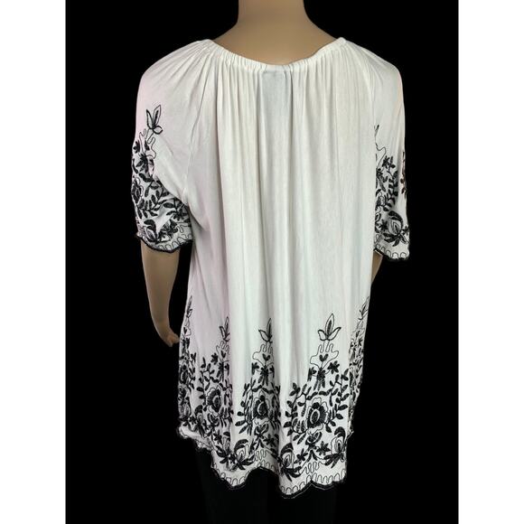 Liv Los Angeles Women's Size XL Blouse Boho Peasant Embroidered 4 Way Stretch - Picture 5 of 10